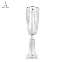 Support à fleurs en verre fait main, lustre romantique, centre de table de mariage, décorations pour banquets, maisons et hôtels, ensemble personnalisable