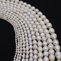 Perles de culture d'eau douce en cristal YWJC en gros, brins de perles de riz 2mm-13mm, perles filetées DIY pour la fabrication de bijoux