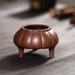 Maceta Zisha con diseño acanalado de tres patas para bonsái de escritorio, maceta pequeña clásica - Product Image 1