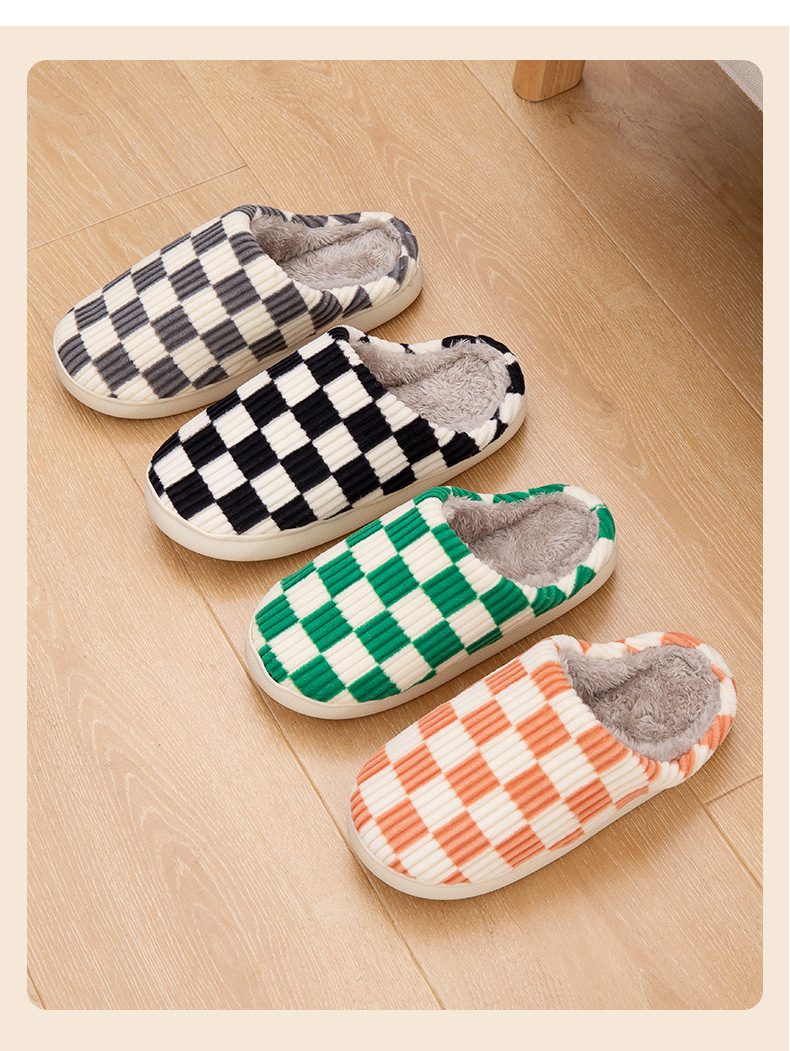 Custom Design Men Cotton Shoes Plush Slippers Winter Waterproof Women House Slippers Wholesale