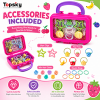 Ensemble d'accessoires pour cheveux pour filles, comprenant des pinces et des élastiques à cheveux en forme de fruits, un sac de rangement pour bijoux et une boîte cadeau