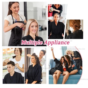 Albornoz Kimono Impermeable con Bolsillo y Logotipo Personalizado al por Mayor, Batas de Peluquería para Clientes de Salones de Belleza y Spa, Capas de Barbero para Mujer y Hombre - Product Image 6