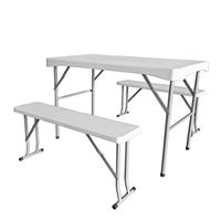 113cm Rectangulaire Blanc Facile Pliant Portable Extérieur Camping Tables