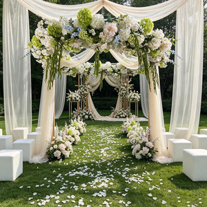 Decoración Estilo Bosque, Flores Colgantes de Techo, Flores para Mesa de Boda, Canopy Floral, Decoración Floral de Seda para Bodas - Product Image 1