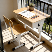 Meubles de campus économiques Yuantu, chaise et bureau réglables pour élèves, combinaison pour salle de classe