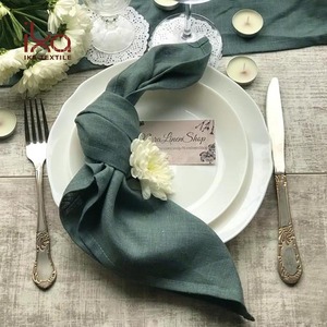Nouveauté 100% pur <span class=keywords><strong>lin</strong></span> carré dîner tissu moderne élégant à la main mer <span class=keywords><strong>lin</strong></span> serviette de table doux lavé <span class=keywords><strong>vert</strong></span> Olive - Product Image 3
