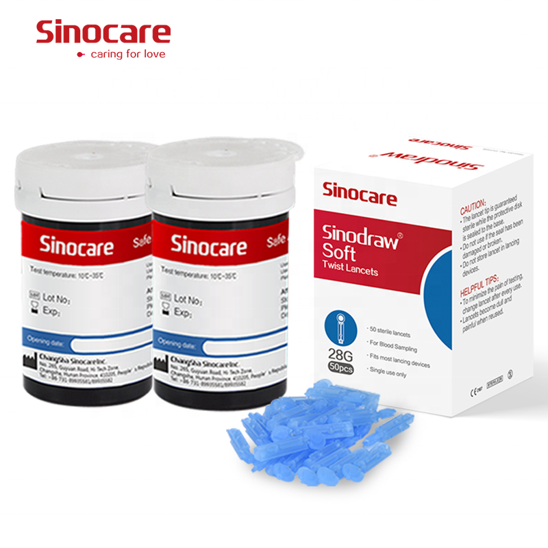 Sinocare оптовая продажа 50 шт безопасная голос прибор для контроля уровня сахара в крови полоски Быстрая проверка для диабетиков, тест-полоски для измерения уровня глюкозы в крови