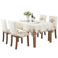 Nappes de table simples brodées de style européen multi-tailles pour table rectangulaire en polyester carrée moderne tricotée imperméable
