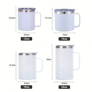 Gourde isotherme réutilisable en acier inoxydable à double paroi sous vide de 14 oz, tasse à café de voyage, gobelet de 14 oz avec couvercle et poignée - Product Image 2