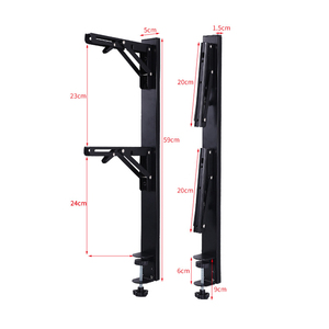 Soporte de Escritorio Plegable sin Perforaciones para Computadora, Estante Colgante de 2 Niveles con Abrazadera para Almacenamiento - Product Image 5