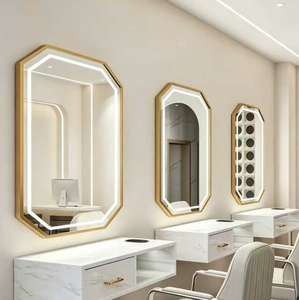 Support de miroir pour salon de coiffure Deauty avec éclairage intégré, miroir mural exclusif pour salon de coiffure - Product Image 3