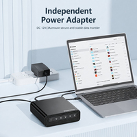 Enclosure USB-C 4 Bay M.2 NVME SSD PM/JBOD/RAID 0/RAID 1/RAID 5 OEM Logo Kustom Aluminium dengan Port USB4