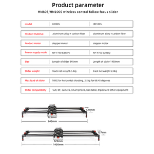 Curseur Chariot <span class=keywords><strong>Motorisé</strong></span> Électronique Professionnel Sans Fil à Télécommande <span class=keywords><strong>pour</strong></span> <span class=keywords><strong>Appareil</strong></span> <span class=keywords><strong>Photo</strong></span> et Caméra Vidéo - Product Image 2