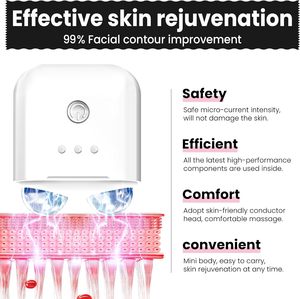 Mini appareil de massage facial à micro-courant ABS pour usage domestique, lifting du visage et élimination du double menton, équipement de beauté - Product Image 3
