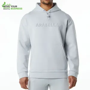 Arabella 2024 Custom Logo Mens Activewear Casual 3D Embossed Puff Crewneck Sweatshirt with Pockets