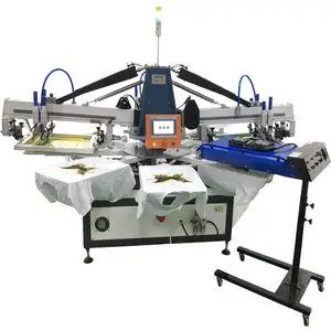 Vendita di fabbrica 3 colori 8 stazioni macchina da stampa serigrafica per magliette con automazione completa con 3 flash dryer