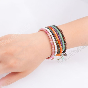 4mm minúscula redonda ajustável Gemstone <span class=keywords><strong>Bracelet</strong></span>, pequeno mini redimensionável Gem Stone <span class=keywords><strong>Healing</strong></span> Crystals Bracelets - Product Image 6