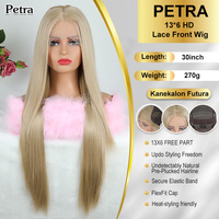 Perruque synthétique en fibre Futura, frontale sans colle, avec dentelle 13x6, ondulations naturelles premium, pour femmes, vente en gros