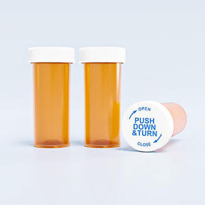 ผู้ผลิตขวดพลาสติกสีเหลืองอำพันสำหรับยาตามใบสั่งแพทย์  บรรจุภัณฑ์สำหรับร้านขายยา  ขวดป้องกันเด็กเปิดได้  ฝาปิดแบบกลับด้านได้  ขวดใส่ยาเม็ด - Product Image 2