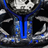 Volant de voiture en fibre de carbone forgée bleu M1 M2 avec LED pour BMW F10 F15 F20 F21 F22 F30 F31 F36 F80 F82 F87 M3 M4 M5 X1 X6 X7