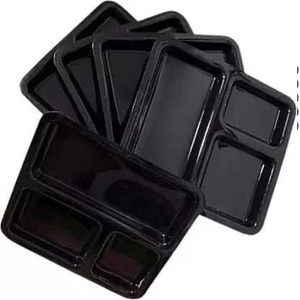 Barquettes alimentaires en CPET à compartiments, hermétiques, de qualité alimentaire, compatibles micro-ondes, pour la vente en gros - Product Image 1
