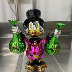 Estatua del Pato Scrooge McDuck Chapada en Oro de Gran Venta, Artesanías de Resina, Personajes de Dibujos Animados, Arte Pop para Decoración de Interiores, Fibra de Vidrio - Product Image 4