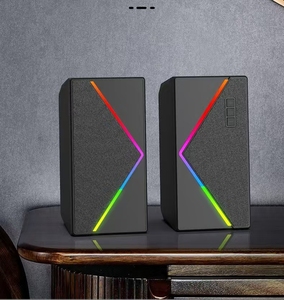 Taşınabilir 2.0 renkli RGB ışıkları masaüstü ses ses oyun bilgisayarı kablosuz ekipman ses kontrolü Stereo bas <span class=keywords><strong>PC</strong></span> hoparlörler - Product Image 3