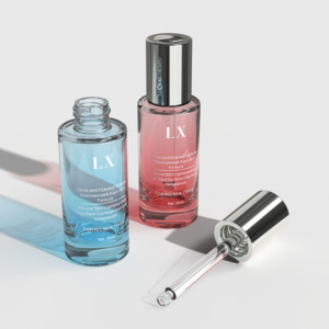 Cylindre vert personnalisé de 30ml 50ml flacon compte-gouttes bouteille de sérum vide en verre à col plat de 30ml vente de gros - Product Image 4