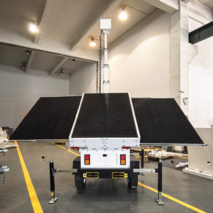 Rimorchio CCTV Solare 4G <span class=keywords><strong>5G</strong></span> Standard USA per Sicurezza 24/7 nei Cantieri Edili - Product Image 1