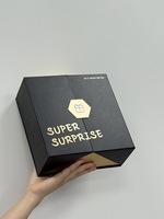 Boîte cadeau de luxe à double porte en carton rigide noir mat avec logo personnalisé, fermeture magnétique, pour bijoux, parfums, fleurs