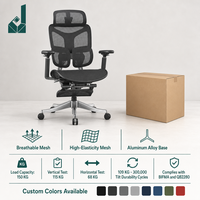 Chaise de bureau ergonomique en maille pour bureau commercial, appui-tête réglable 4D, accoudoirs 5D, support lombaire, base en aluminium, chaise de direction