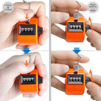Compteur manuel numérique portable 4 chiffres pour la maison intelligente, compteur de paume mécanique, 8 couleurs assorties