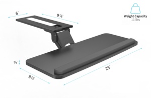 V-mounts Điều Chỉnh Chiều Cao 360 Độ Xoay Dưới Bàn Phím Khay Bàn Phím Với Đệm Cao Su - Product Image 6