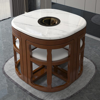Ensemble table et chaises de salle à manger modernes pour bébé, style turc, en cuir, pour 6 personnes