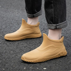 مخصص الرجال PVC أحذية مضادة للانزلاق للماء قصيرة أنبوب المطر أحذية للتسليم الدراجين المطبخ العمل في الهواء الطلق ارتداء - Product Image 1