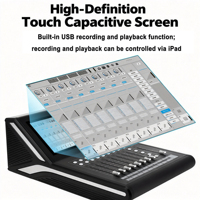 Mezclador Digital de 24 Canales DM-X24/X32, Consola de Audio Profesional, Mezclador con Pantalla Táctil de 10 Pulgadas, Control por iPad y WiFi, Mezclador para DJ de Escenario