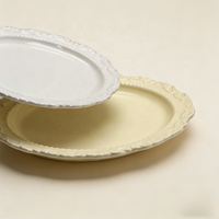 Assiette ronde en porcelaine vintage pour le thé de l'après-midi, motif floral en relief, assiette en céramique pour servir des pâtisseries et des gâteaux