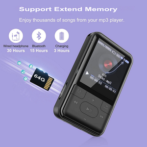 Máy Ghi Âm Cầm Tay Cỡ Nhỏ, Hỗ Trợ Lên Đến 64GB Thẻ TF, Máy Nghe Nhạc Thể Thao MP3 <span class=keywords><strong>MP4</strong></span> Kỹ Thuật Số Với Kẹp Lưng X16 - Product Image 2