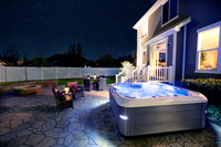 Jacuzzi extérieur de luxe Rohs pour 5 personnes, 45 jets, bain à remous autoportant avec massage