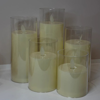 Bougies LED électroniques sans flamme à effet vacillant, alimentées par piles, en verre, pour centres de table de mariage, Noël, décorations de fête