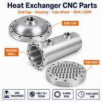 Capot d'extrémité de boîtier d'échangeur de chaleur usiné sur mesure par CNC, en aluminium et acier inoxydable, collecteur, pièces thermiques OEM