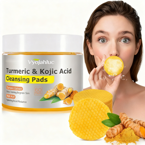 Tampons exfoliants jetables pour le visage à l'acide kojique et au curcuma, nettoyants, blanchissants et éclaircissants, en <span class=keywords><strong>coton</strong></span> rond, très vendus - Product Image 1