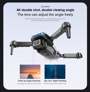 Drone E99 pliable à longue portée avec caméra double 4K, évitement d'obstacles, lumière LED, flux optique, pour débutants, vente en gros - Product Image 2