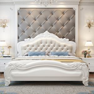 เตียงคิงไซส์ไม้เนื้อแข็งสไตล์ยุโรป เฟอร์นิเจอร์ห้องนอนหรูหรา เตียงควีนไซส์เรียบง่ายแบบนุ่ม เตียงเจ้าหญิงสำหรับงานแต่งงาน เตียงคู่ไม้โอ๊ค - Product Image 3