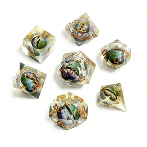 Ensemble de dés en résine œil de dragon polyédrique, compatibles avec les jeux de rôle Dungeons and Dragons DND pour les jeux de table MTG - Product Image 1