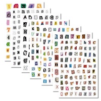 7 feuilles de 481 autocollants imperméables, auto-adhésifs, amovibles, découpés, alphabet, 26 lettres, autocollants pour l'éducation de la petite enfance, bricolage