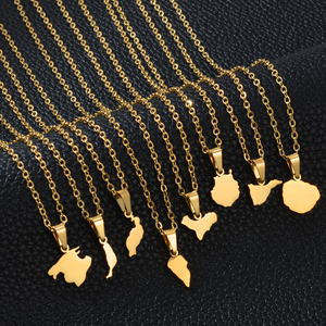 Collana con Mappa delle Isole Canarie Spagnole, El Hierro, La Palma, La Gomera, Tenerife, Gran Canaria, Fuerteventura, Lanzarote, Maiorca # 545162 - Product Image 2
