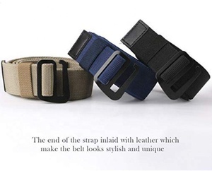 Erkek elastik streç naylon web kot kemer açık rahat kemer ile katı ayarlanabilir toka - Product Image 4