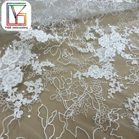 Cordon de broderie de luxe avec filet à paillettes Tulle dentelle tissu de haute qualité paillettes brillantes mariée maille dentelle tissu pour robes de mariée