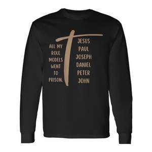 Tous mes modèles de référence sont allés en prison, Jésus au dos, t-shirt à manches longues - Product Image 1